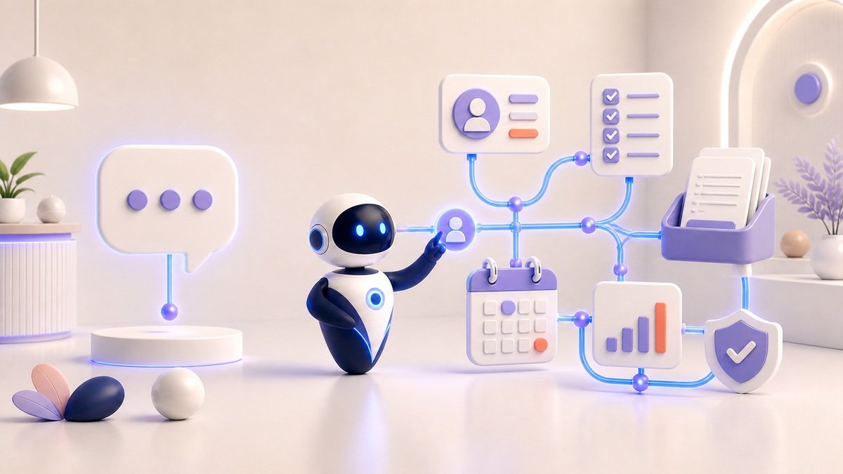 Illustration 3D Levolia d’un agent IA pour « Quelle différence entre ChatGPT et un agent IA ? Guide clair pour les PME »