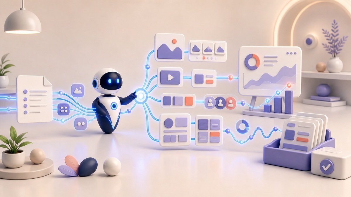Illustration 3D Levolia d’un agent IA pour « IA pour les agences de marketing : produire plus, pitcher mieux, fidéliser plus longtemps »