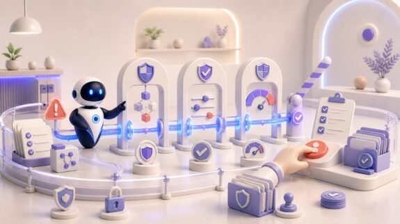 Illustration 3D Levolia d’un agent IA pour « L'IA est-elle fiable pour les PME ? Risques, limites et ce qu'on peut lui confier »