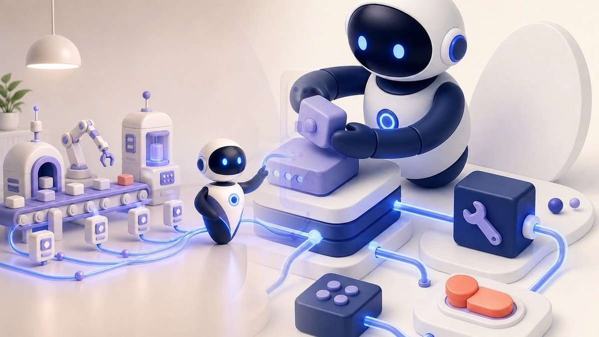 Illustration 3D Levolia d’un agent IA pour « Pourquoi vos agents IA rament sur vos outils (et comment y remédier) »