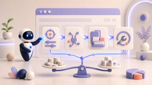 Illustration 3D Levolia d’un agent IA pour « Prix d'un chatbot IA pour votre site web : guide complet 2026 »